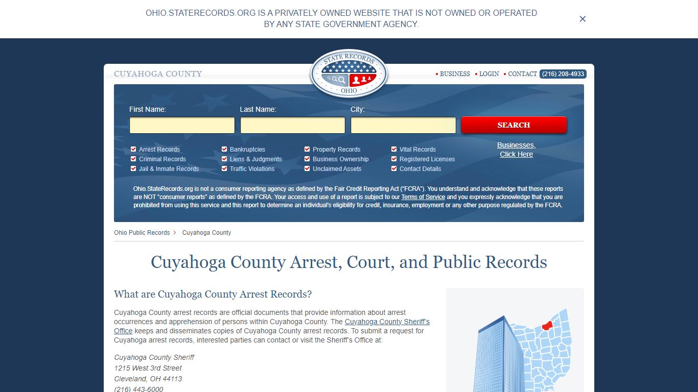 Cuyahoga County Arrest, Court, and Public Records