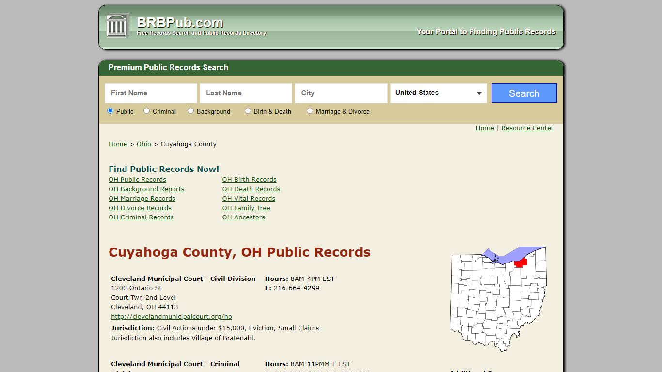 Cuyahoga County Public Records | Search Ohio Government Databases - BRB Pub